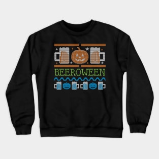 Beeroween Faux Sweater Halloween Design Crewneck Sweatshirt